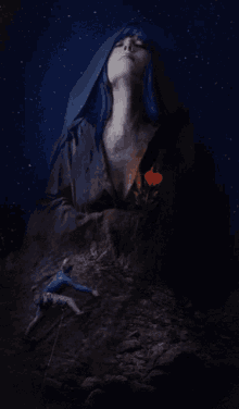 Gif animé gothique femme coeur rouge